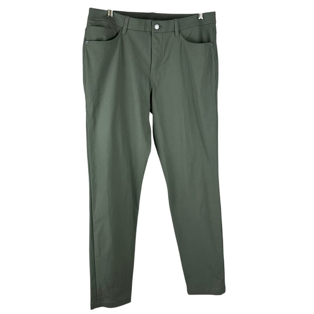 Lululemon ABC Slim-Fit Pant Warpstreme Dark Forest Men's Size 33 x 30 EUC